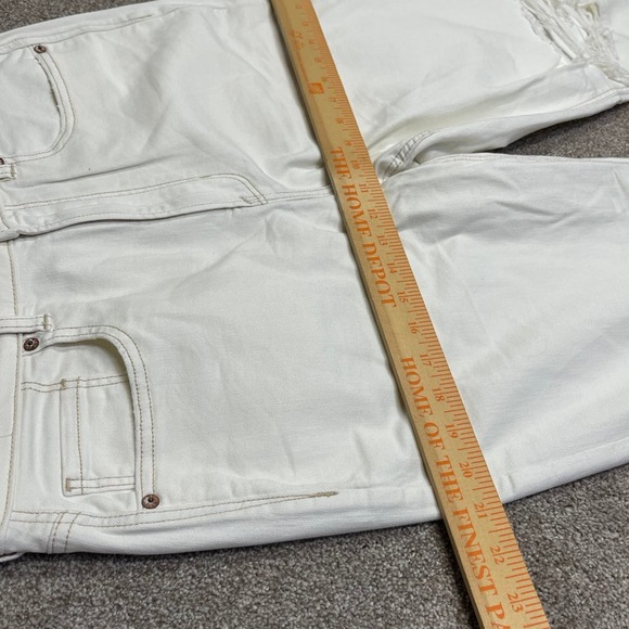 American Eagle womens mom jeans sz 12R high waist off white distress denim retro - Picture 8 of 12